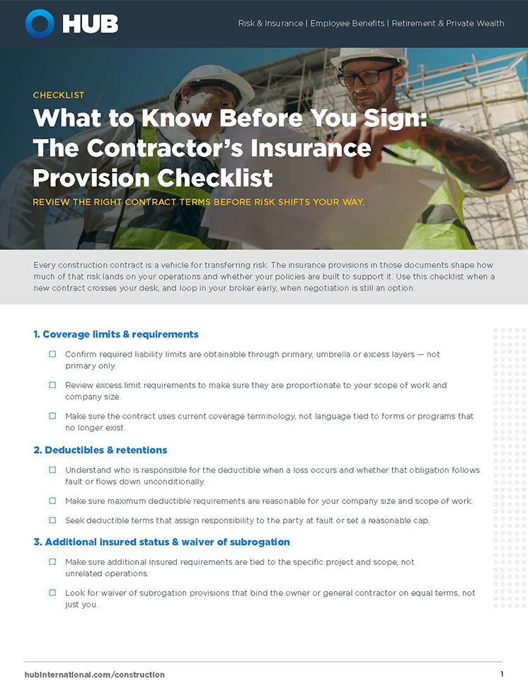cover-image-Contractor-Insurance-Provision-Checklist-for-Construction-Contracts